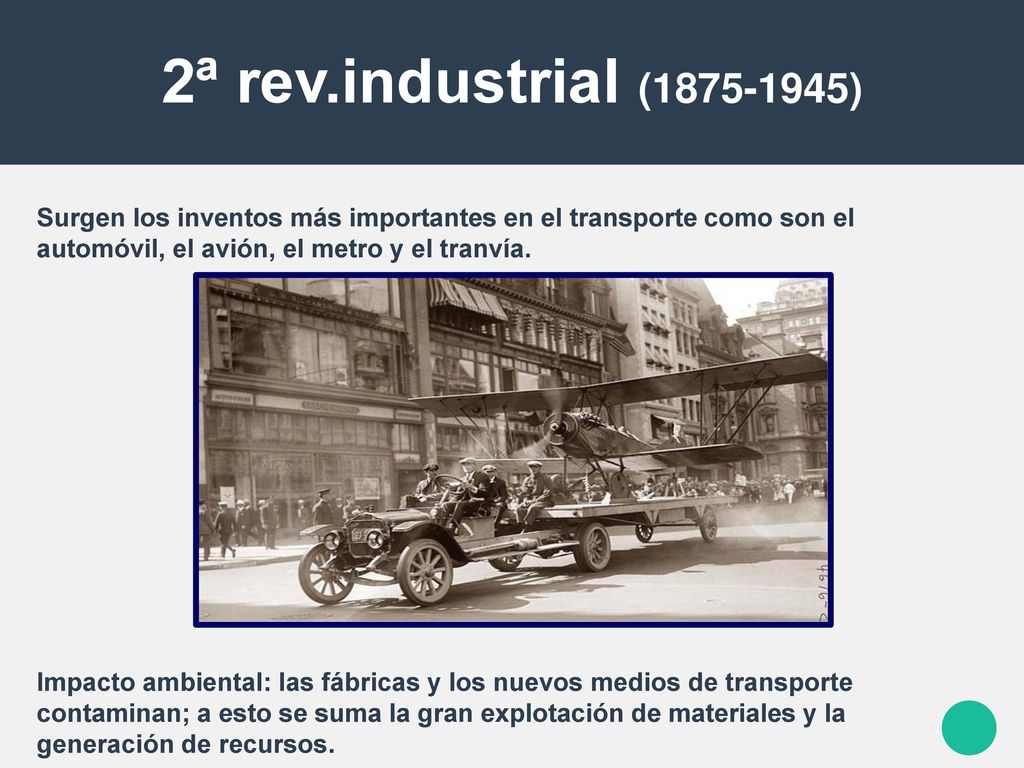 2ª rev.industrial ( ) Surgen los inventos más importantes en el transporte como son el automóvil, el avión, el metro y el tranvía.