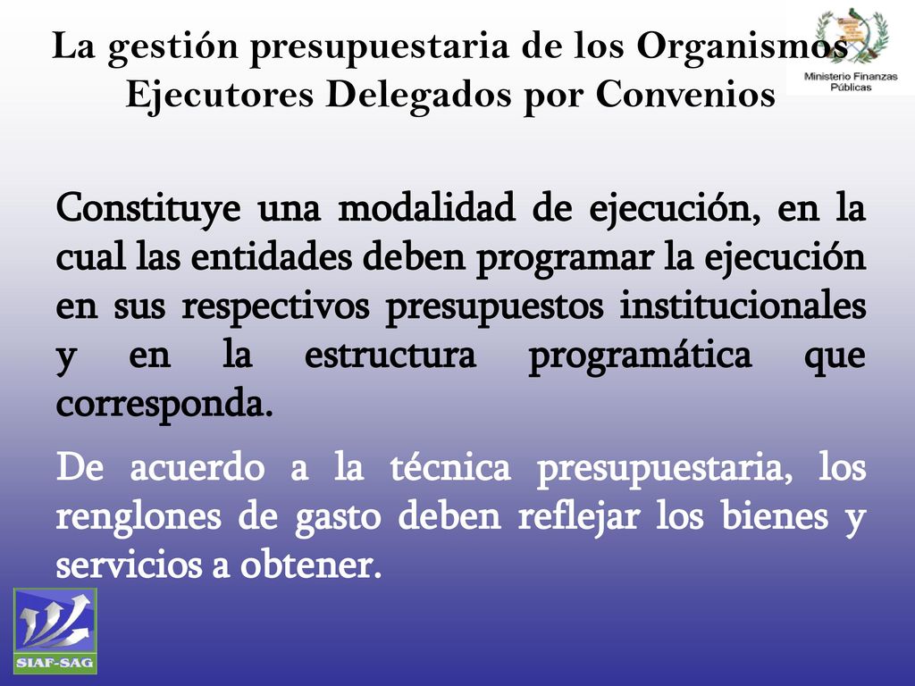 La gestión presupuestaria de los Organismos Ejecutores Delegados por Convenios