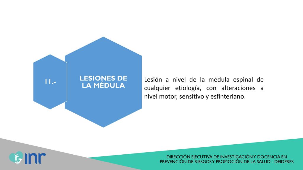 LESIONES DE LA MÉDULA Lesión a nivel de la médula espinal de cualquier etiología, con alteraciones a nivel motor, sensitivo y esfinteriano.