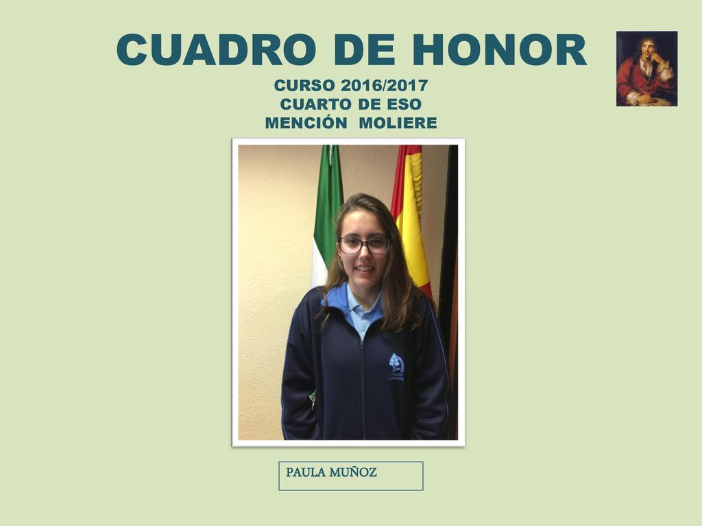 CUADRO DE HONOR CURSO 2016/2017 CUARTO DE ESO MENCIÓN MOLIERE