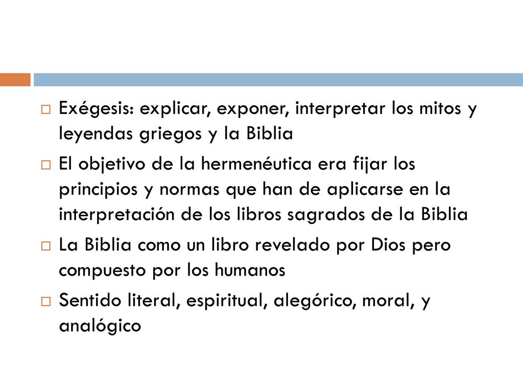 Exégesis: explicar, exponer, interpretar los mitos y leyendas griegos y la Biblia