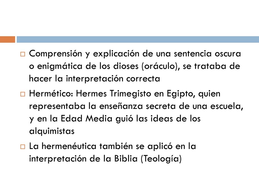 Comprensión y explicación de una sentencia oscura o enigmática de los dioses (oráculo), se trataba de hacer la interpretación correcta