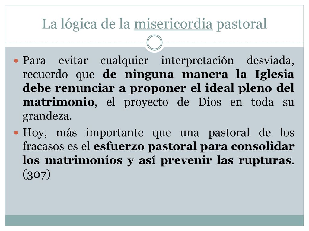 La lógica de la misericordia pastoral