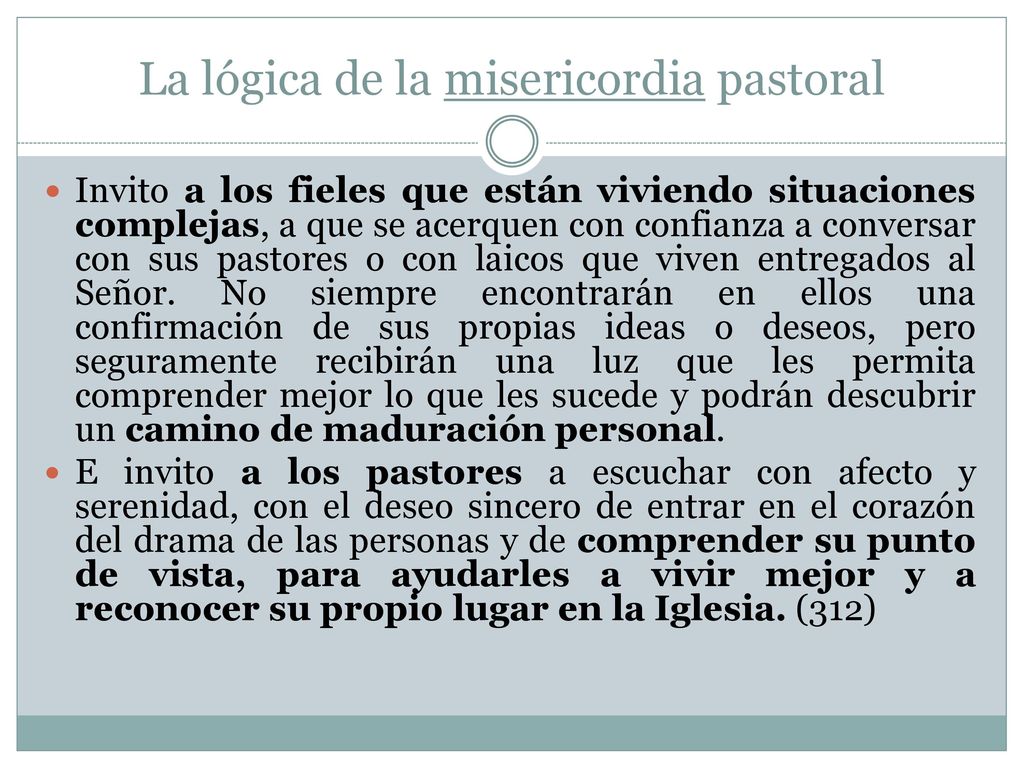 La lógica de la misericordia pastoral
