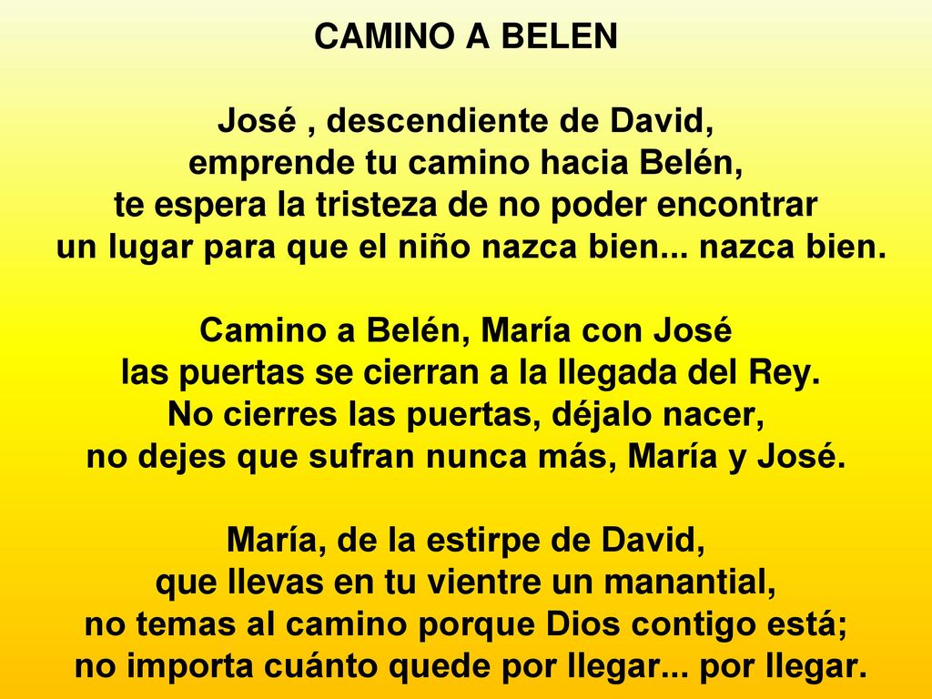 CAMINO A BELEN José , descendiente de David, emprende tu camino hacia Belén, te espera la tristeza de no poder encontrar un lugar para que el niño nazca bien...