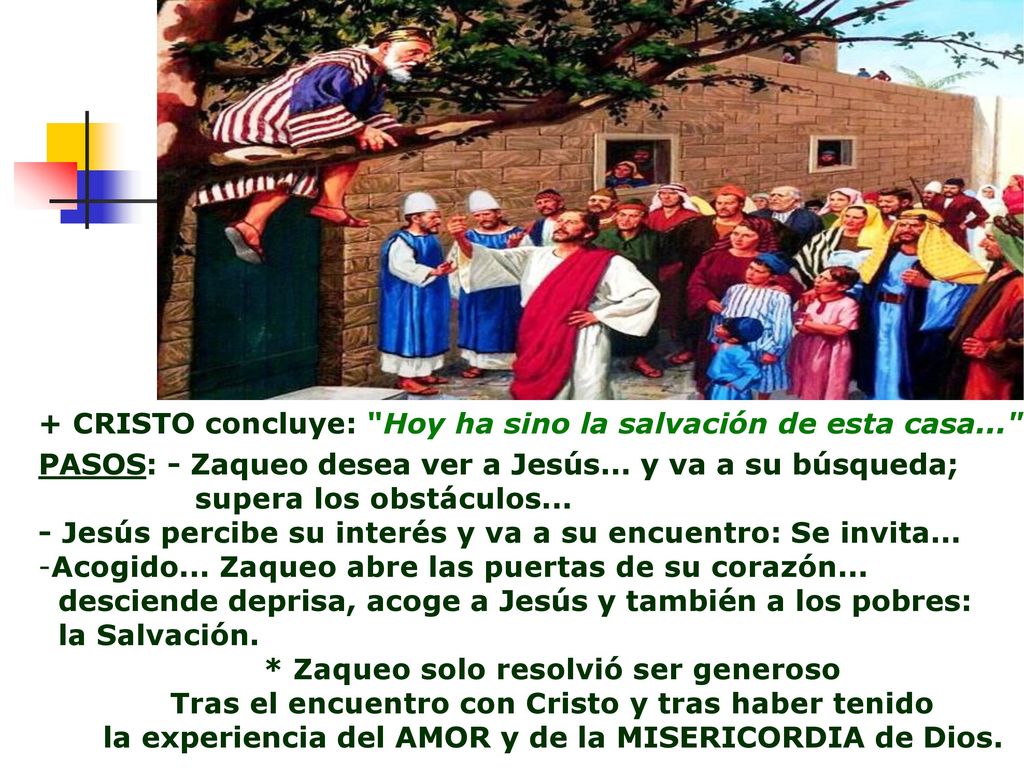 + CRISTO concluye: Hoy ha sino la salvación de esta casa...
