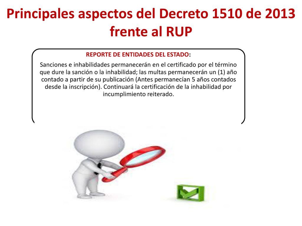 Principales aspectos del Decreto 1510 de 2013 frente al RUP