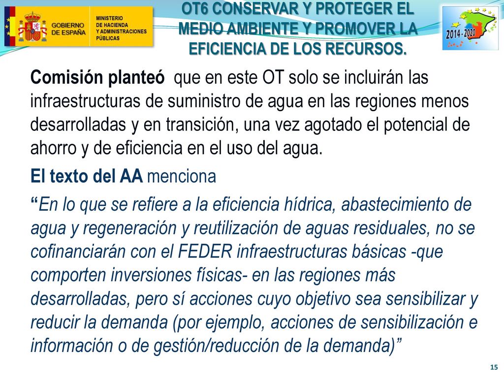 OT6 CONSERVAR Y PROTEGER EL MEDIO AMBIENTE Y PROMOVER LA EFICIENCIA DE LOS RECURSOS.
