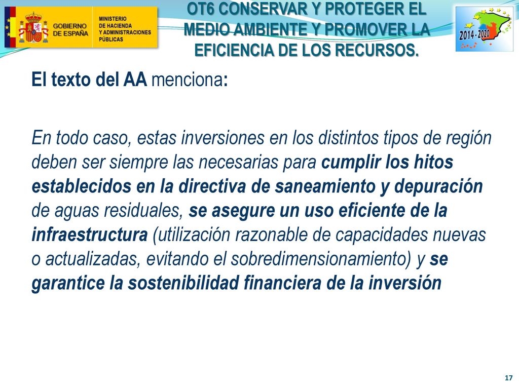 OT6 CONSERVAR Y PROTEGER EL MEDIO AMBIENTE Y PROMOVER LA EFICIENCIA DE LOS RECURSOS.