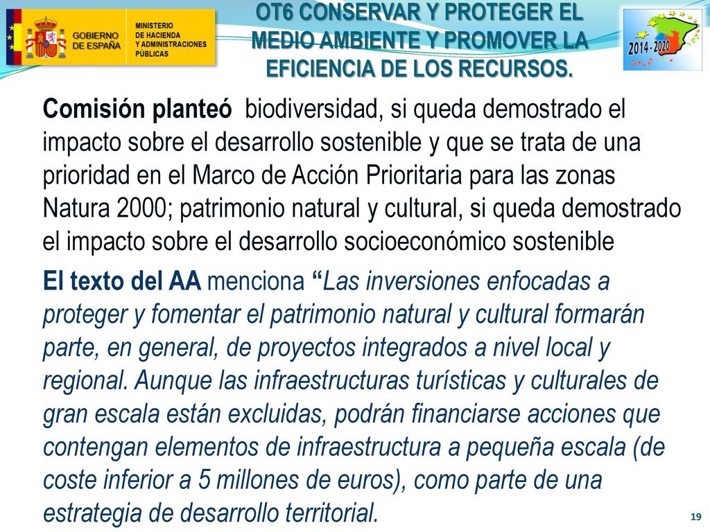 OT6 CONSERVAR Y PROTEGER EL MEDIO AMBIENTE Y PROMOVER LA EFICIENCIA DE LOS RECURSOS.