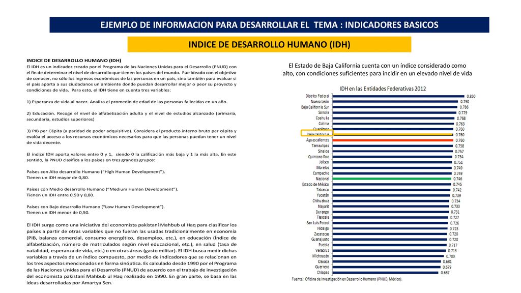 EJEMPLO DE INFORMACION PARA DESARROLLAR EL TEMA : INDICADORES BASICOS