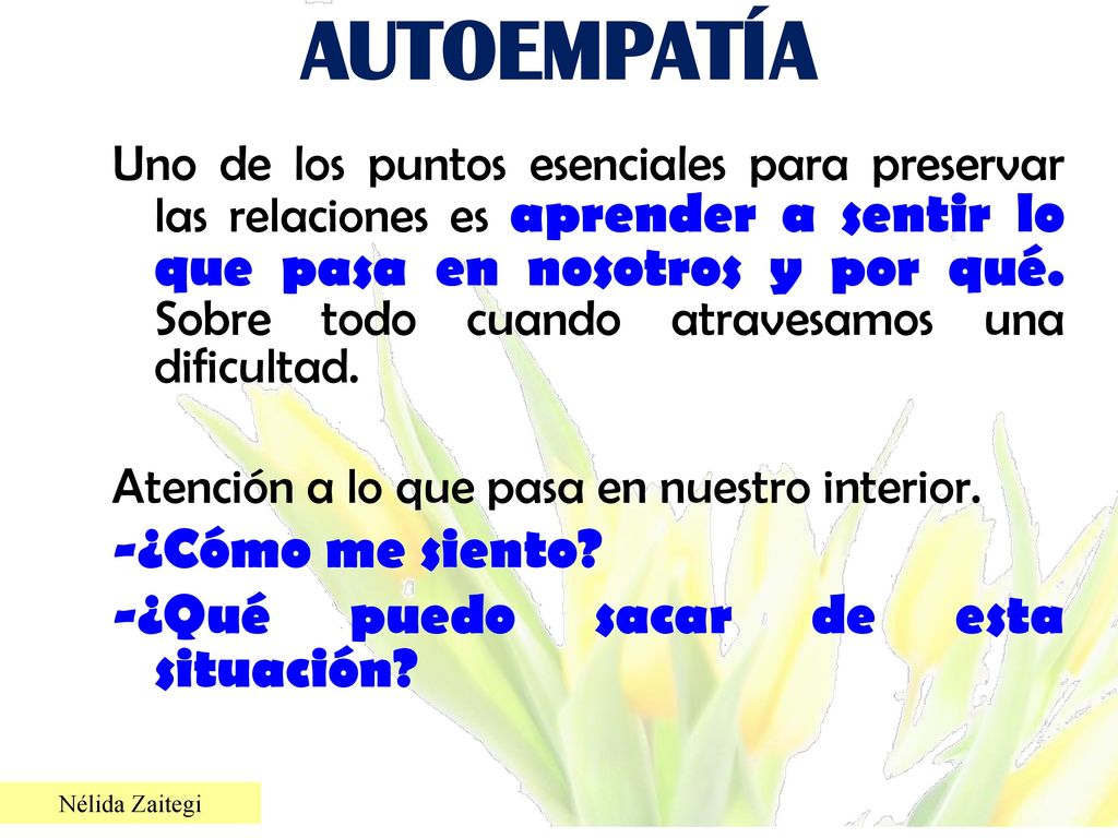 AUTOEMPATÍA -¿Cómo me siento -¿Qué puedo sacar de esta situación