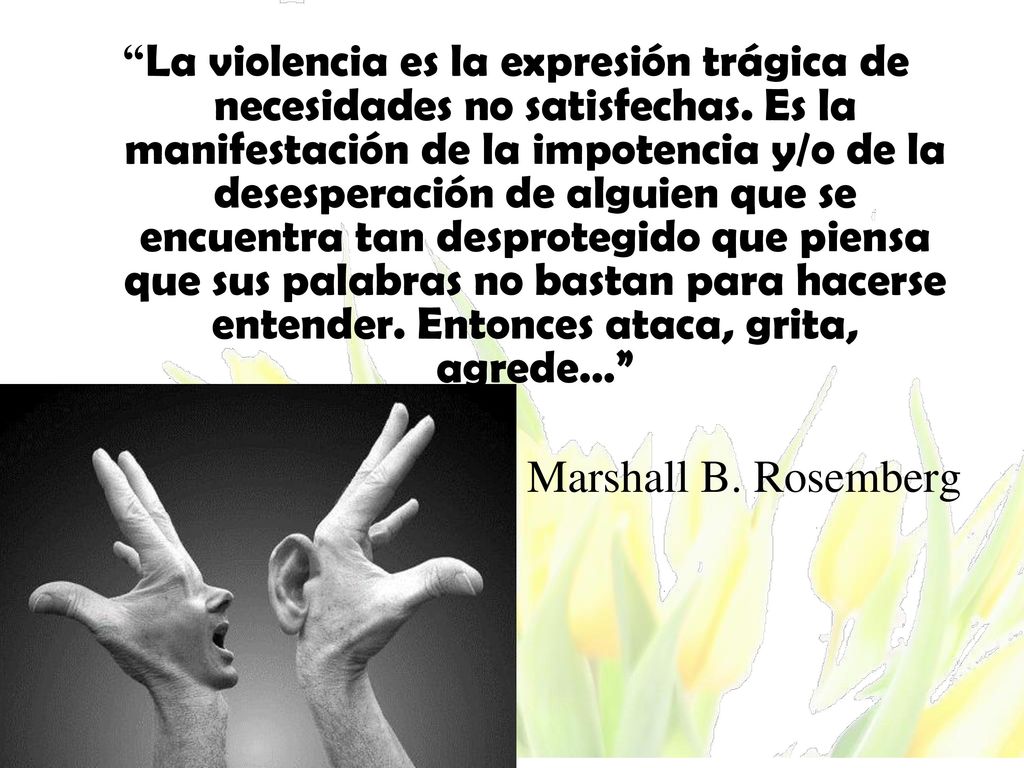 La violencia es la expresión trágica de necesidades no satisfechas