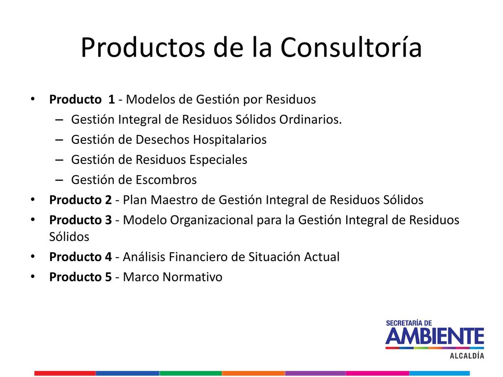 Productos de la Consultoría