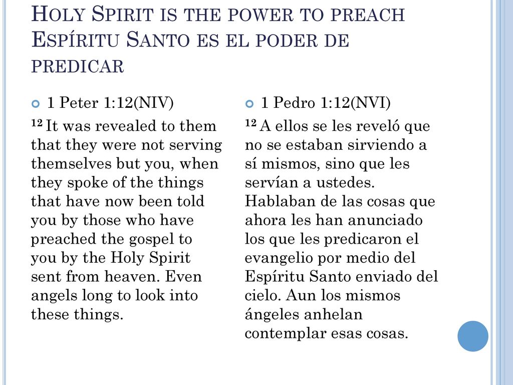 Holy Spirit is the power to preach Espíritu Santo es el poder de predicar