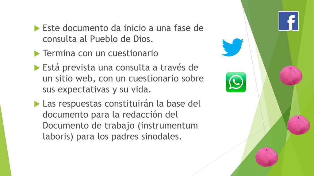 Este documento da inicio a una fase de consulta al Pueblo de Dios.