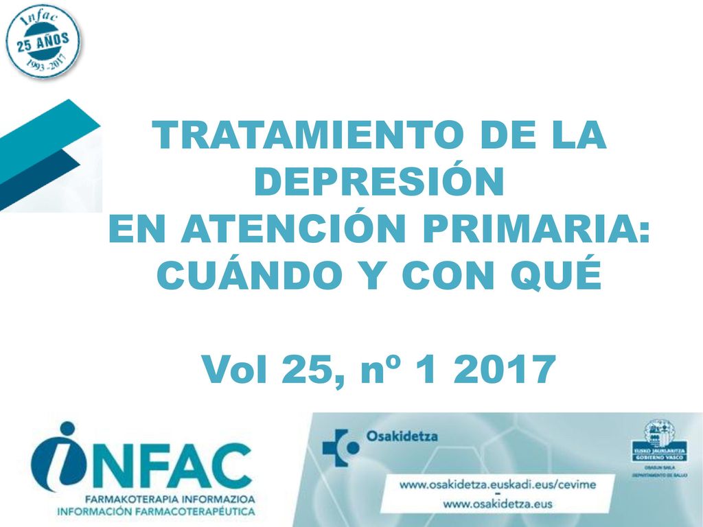 TRATAMIENTO DE LA DEPRESIÓN EN ATENCIÓN PRIMARIA: CUÁNDO Y CON QUÉ Vol 25, nº