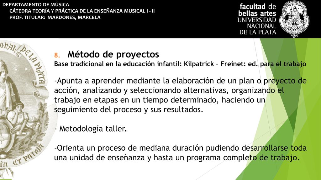 DEPARTAMENTO DE MÚSICA CÁTEDRA TEORÍA Y PRÁCTICA DE LA ENSEÑANZA MUSICAL I - II PROF. TITULAR: MARDONES, MARCELA
