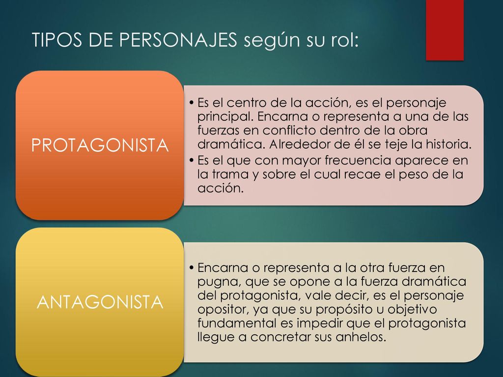 TIPOS DE PERSONAJES según su rol: