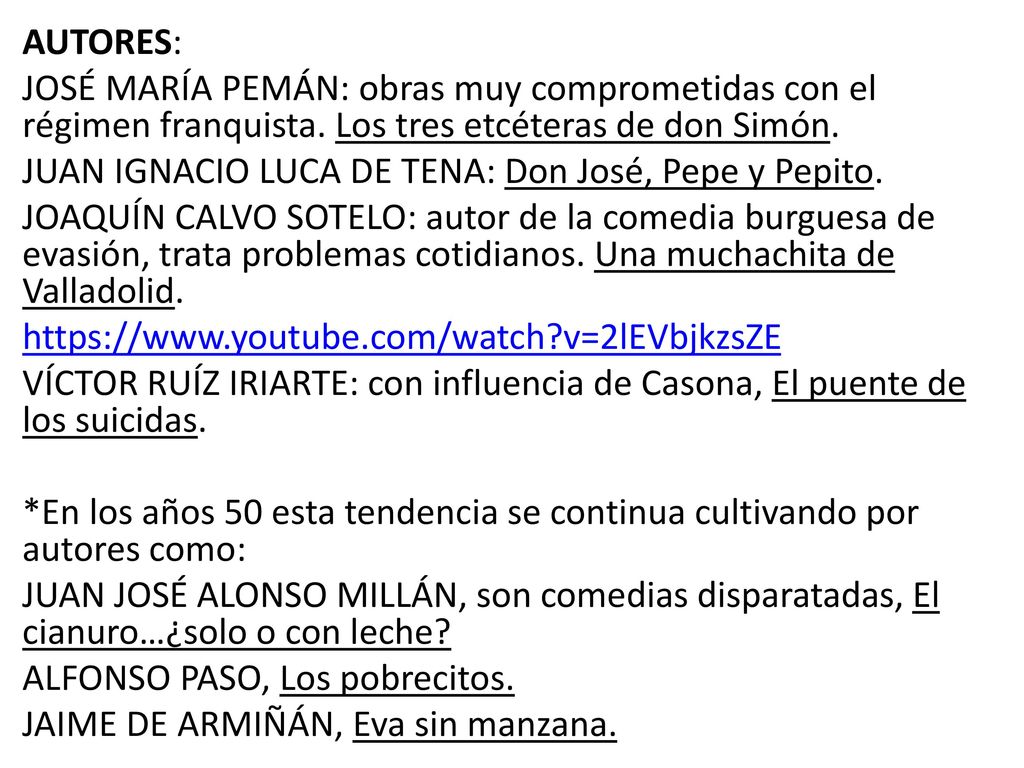 AUTORES: JOSÉ MARÍA PEMÁN: obras muy comprometidas con el régimen franquista.