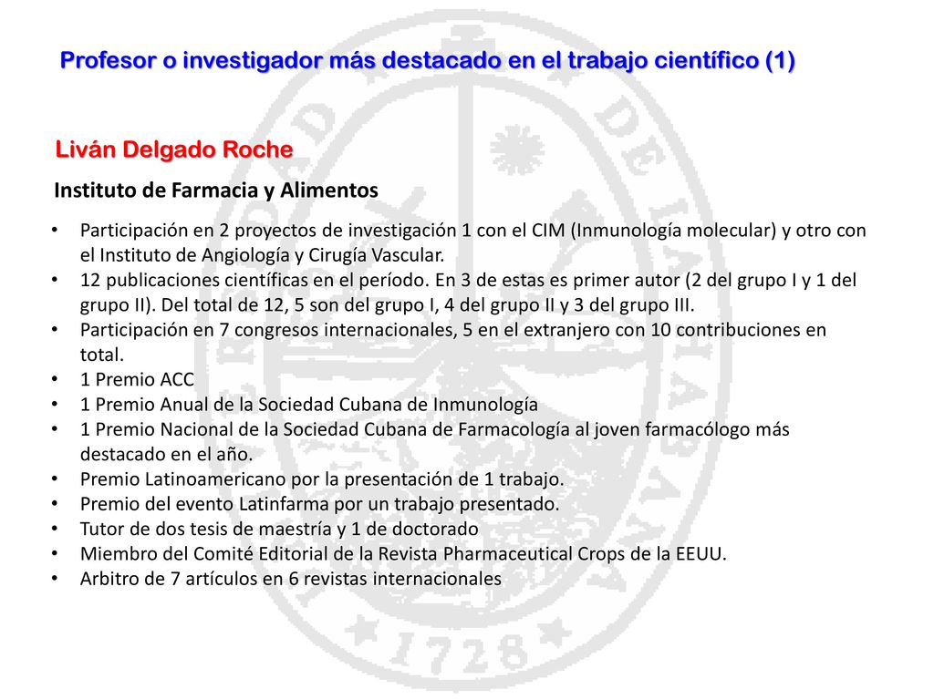Profesor o investigador más destacado en el trabajo científico (1)