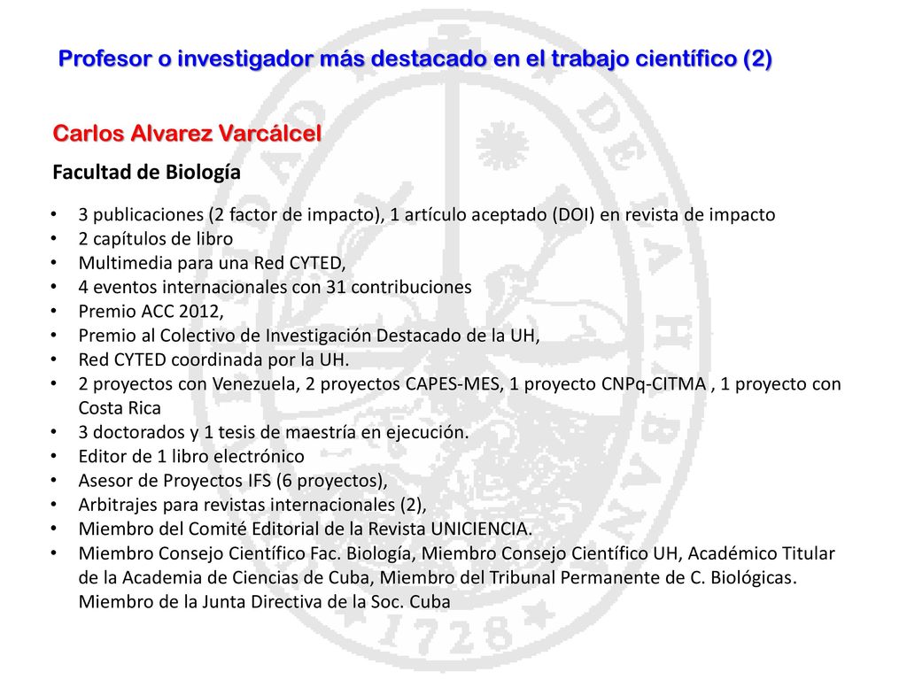 Profesor o investigador más destacado en el trabajo científico (2)