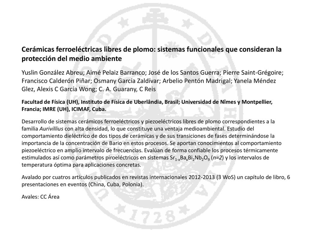 Cerámicas ferroeléctricas libres de plomo: sistemas funcionales que consideran la protección del medio ambiente