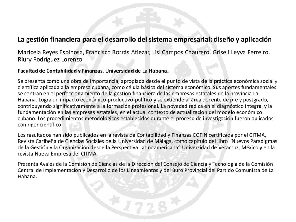 La gestión financiera para el desarrollo del sistema empresarial: diseño y aplicación
