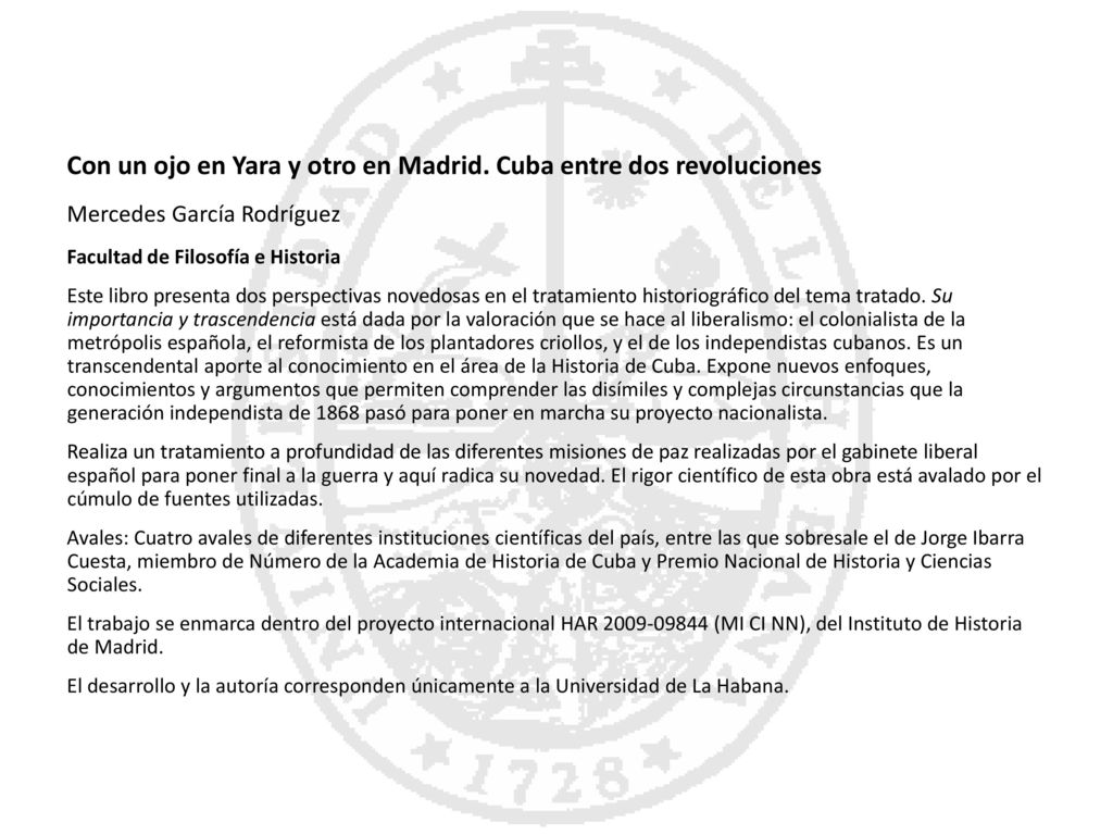 Con un ojo en Yara y otro en Madrid. Cuba entre dos revoluciones