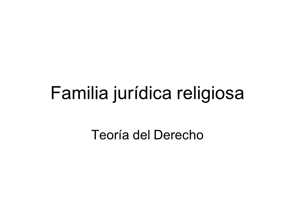 Familia jurídica religiosa