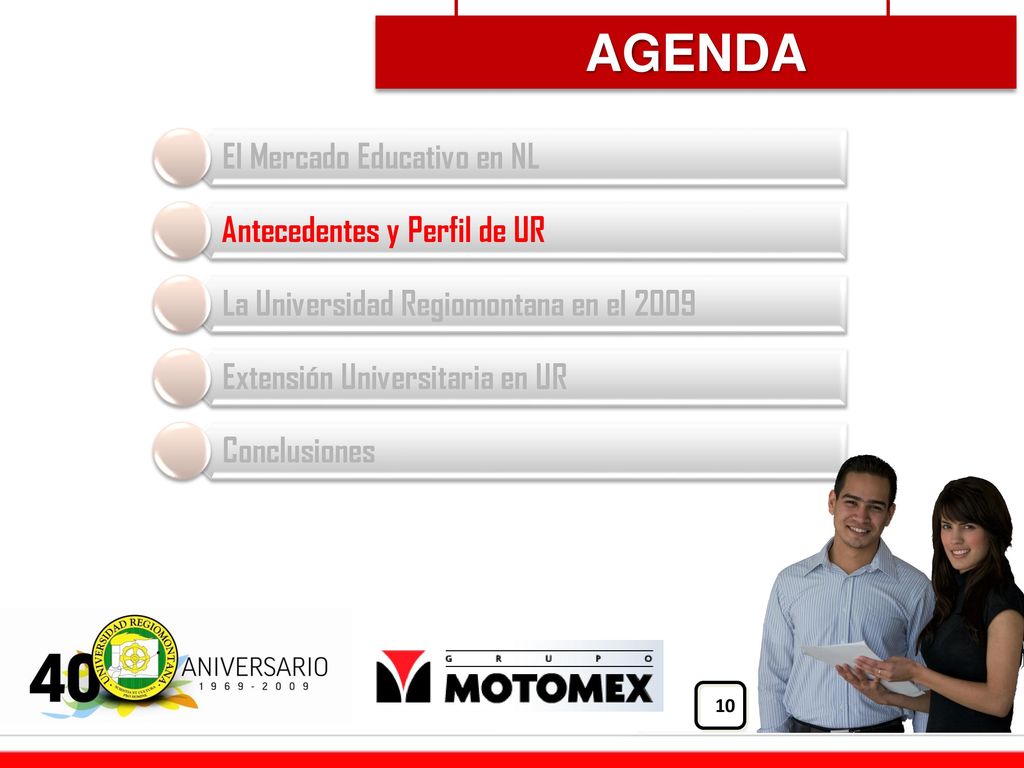 AGENDA El Mercado Educativo en NL Antecedentes y Perfil de UR