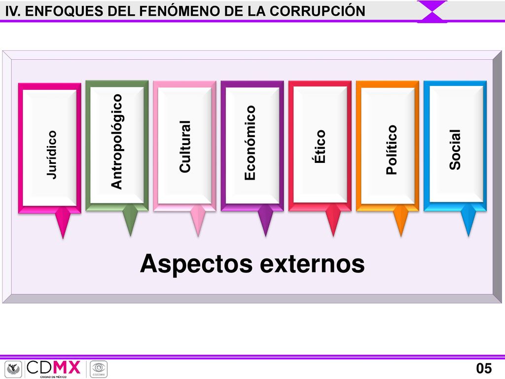 Aspectos externos IV. ENFOQUES DEL FENÓMENO DE LA CORRUPCIÓN
