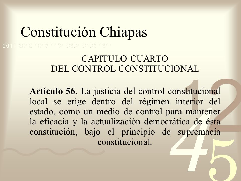CAPITULO CUARTO DEL CONTROL CONSTITUCIONAL