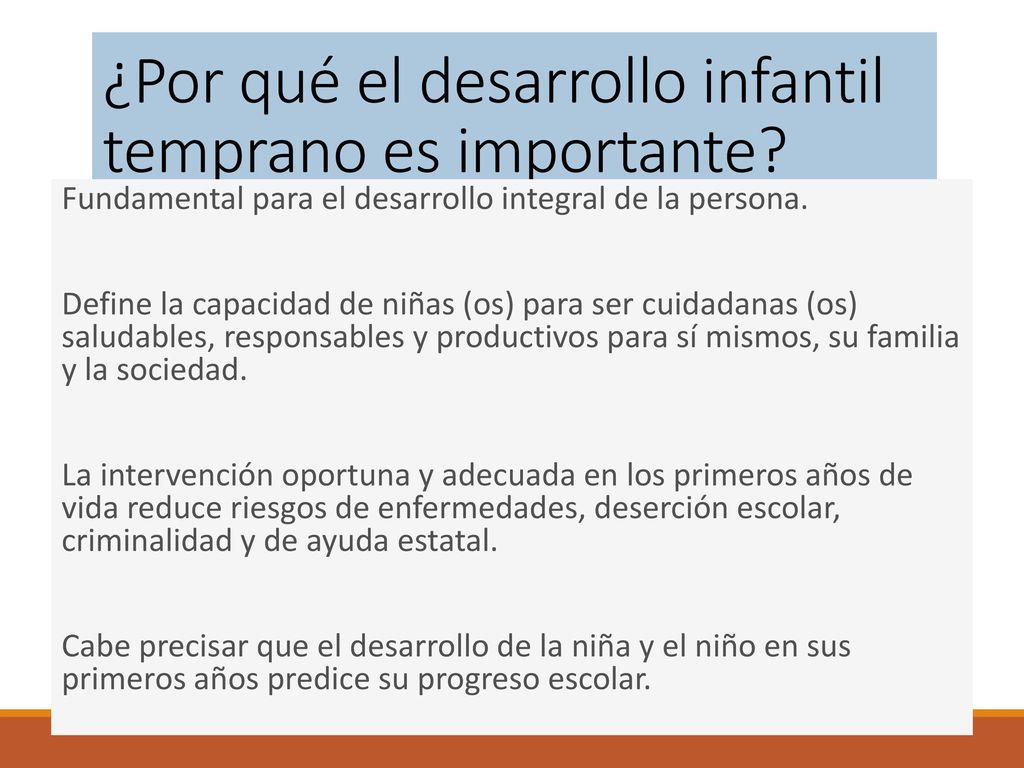 ¿Por qué el desarrollo infantil temprano es importante