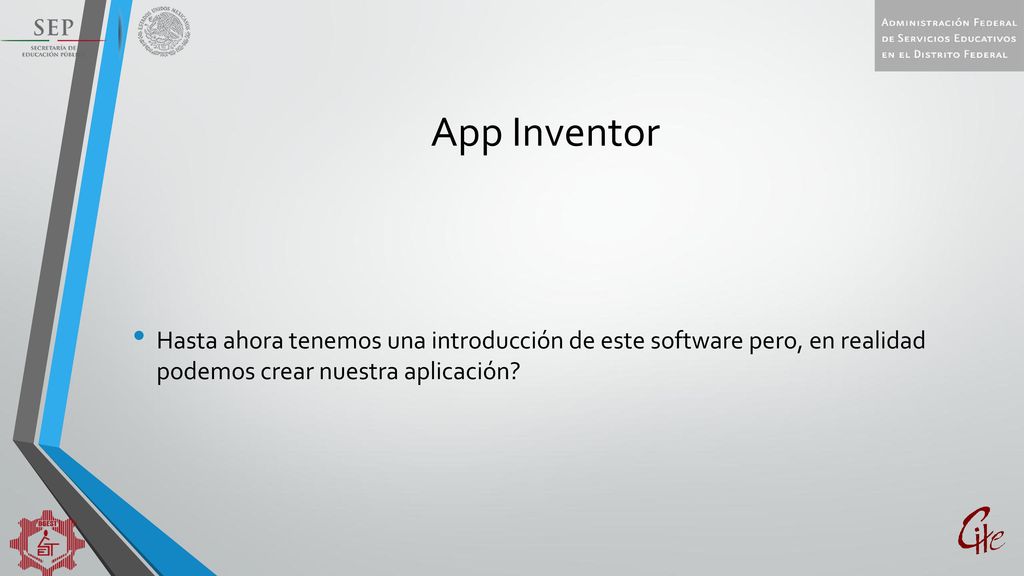 App Inventor Hasta ahora tenemos una introducción de este software pero, en realidad podemos crear nuestra aplicación