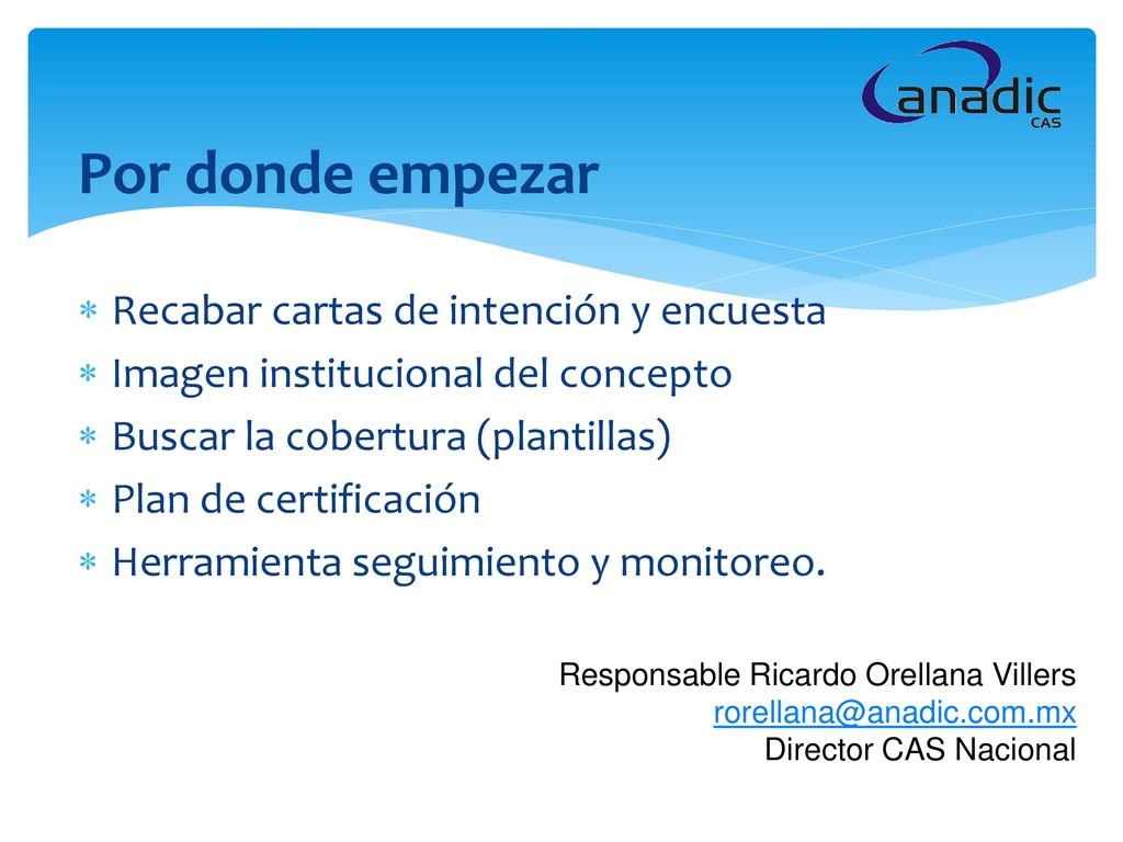 Por donde empezar Recabar cartas de intención y encuesta