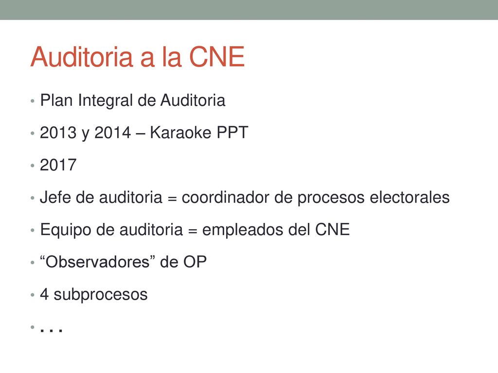Auditoria a la CNE Plan Integral de Auditoria