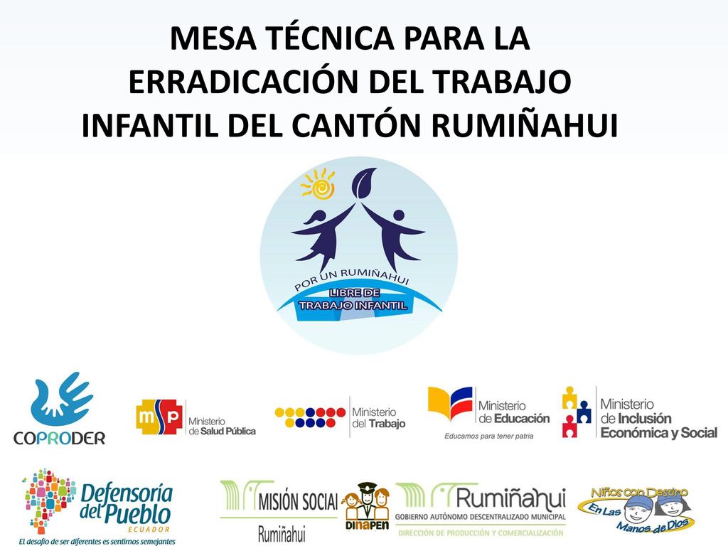 MESA TÉCNICA PARA LA ERRADICACIÓN DEL TRABAJO INFANTIL DEL CANTÓN RUMIÑAHUI