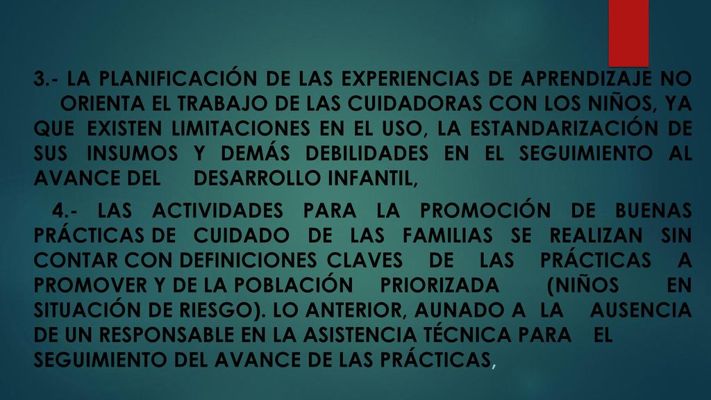 3. - La planificación de las experiencias de aprendizaje no