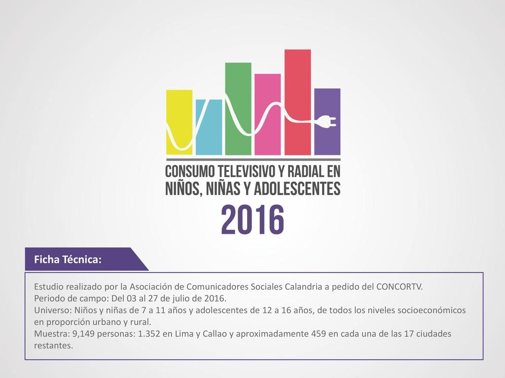 Ficha Técnica: Estudio realizado por la Asociación de Comunicadores Sociales Calandria a pedido del CONCORTV.