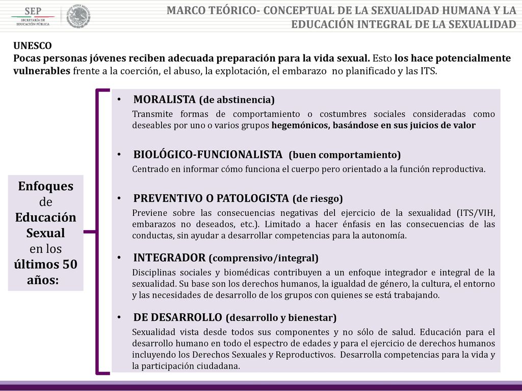 MARCO TEÓRICO - CONCEPTUAL DE LA SEXUALIDAD HUMANA Y LA EDUCACIÓN INTEGRAL DE LA SEXUALIDAD