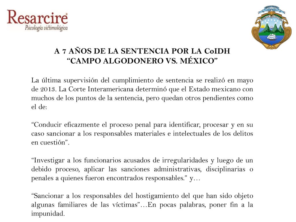 A 7 AÑOS DE LA SENTENCIA POR LA CoIDH CAMPO ALGODONERO VS. MÉXICO