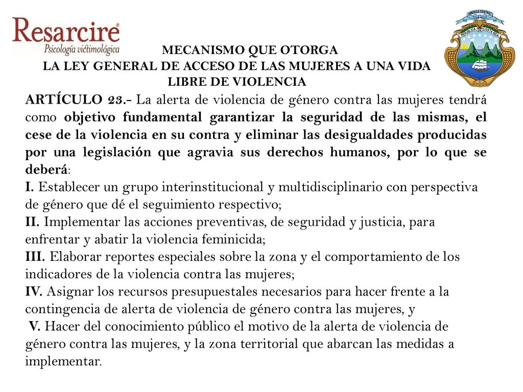 LA LEY GENERAL DE ACCESO DE LAS MUJERES A UNA VIDA LIBRE DE VIOLENCIA