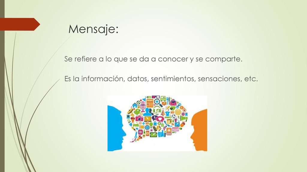 Mensaje: Se refiere a lo que se da a conocer y se comparte.