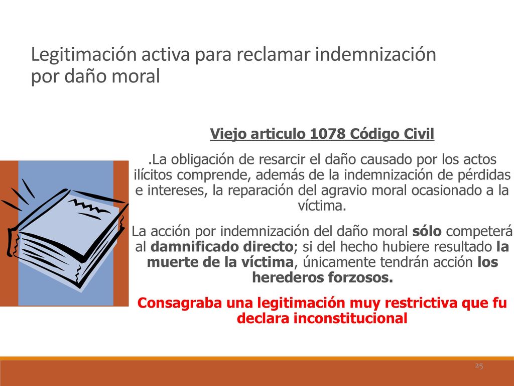 Legitimación activa para reclamar indemnización por daño moral