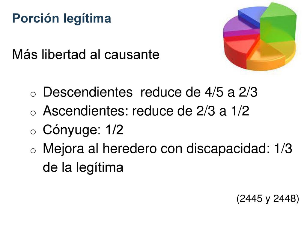 Más libertad al causante Descendientes reduce de 4/5 a 2/3