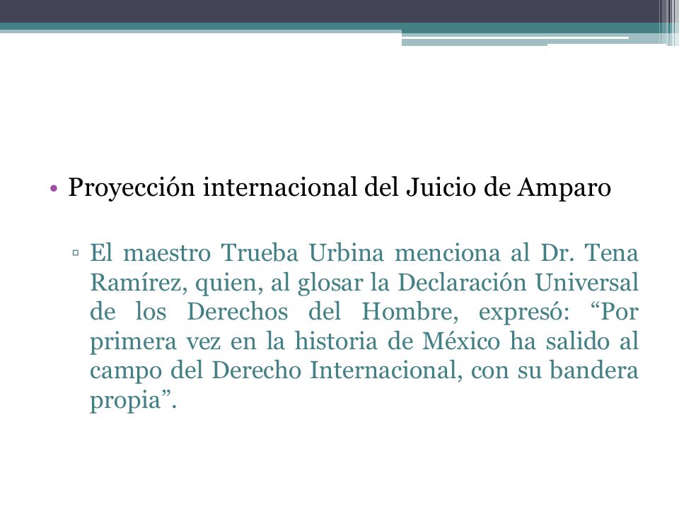 Proyección internacional del Juicio de Amparo