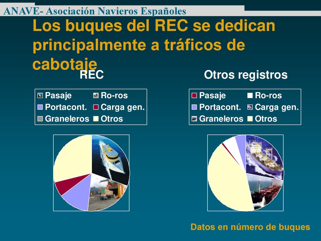 Los buques del REC se dedican principalmente a tráficos de cabotaje