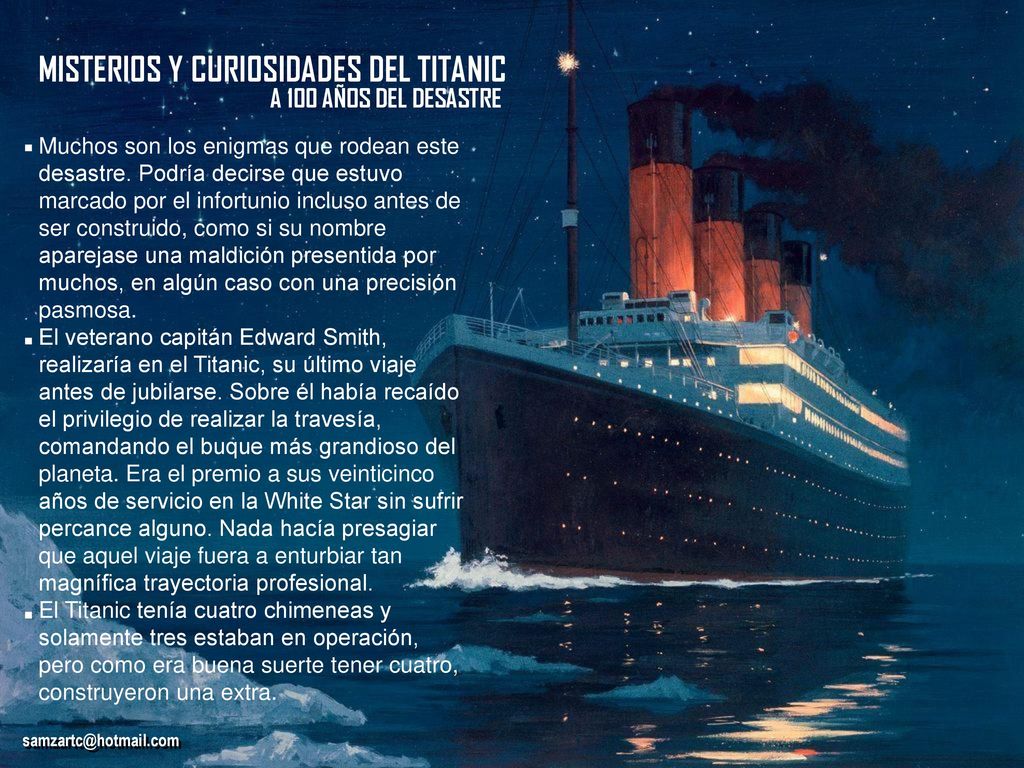 . . . MISTERIOS Y CURIOSIDADES DEL TITANIC A 100 AÑOS DEL DESASTRE