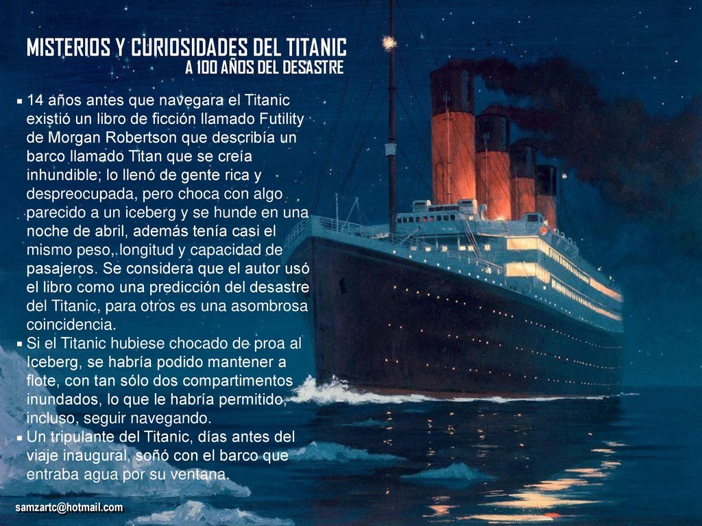 . . . MISTERIOS Y CURIOSIDADES DEL TITANIC A 100 AÑOS DEL DESASTRE
